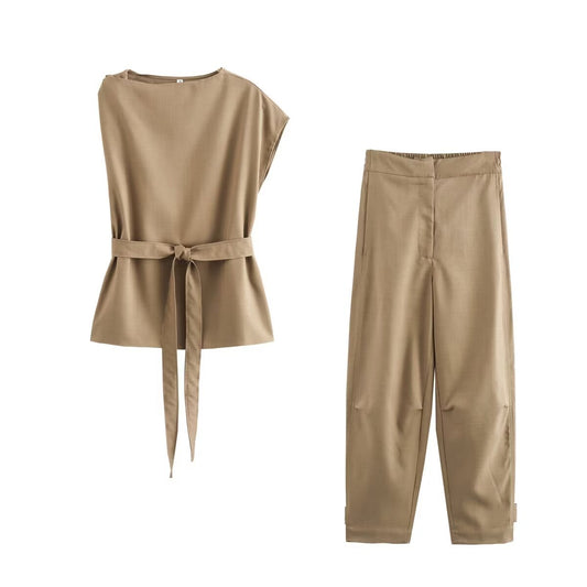 Top + cropped trousers set