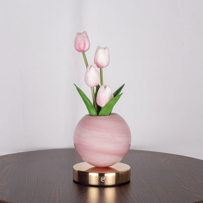 Romantic Tulip LED Lamp 🌷 – Warm Ambient Night Light for Bedroom & Aesthetic Home Decor