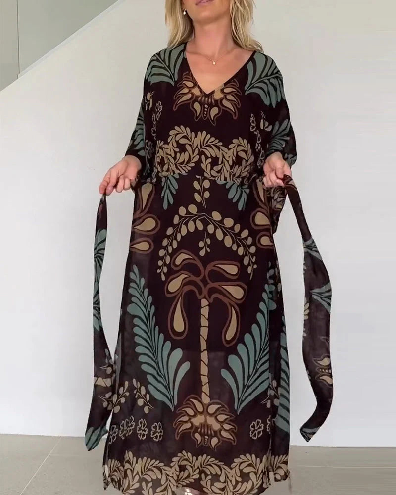 Breathable Cotton Blend Maxi Dress