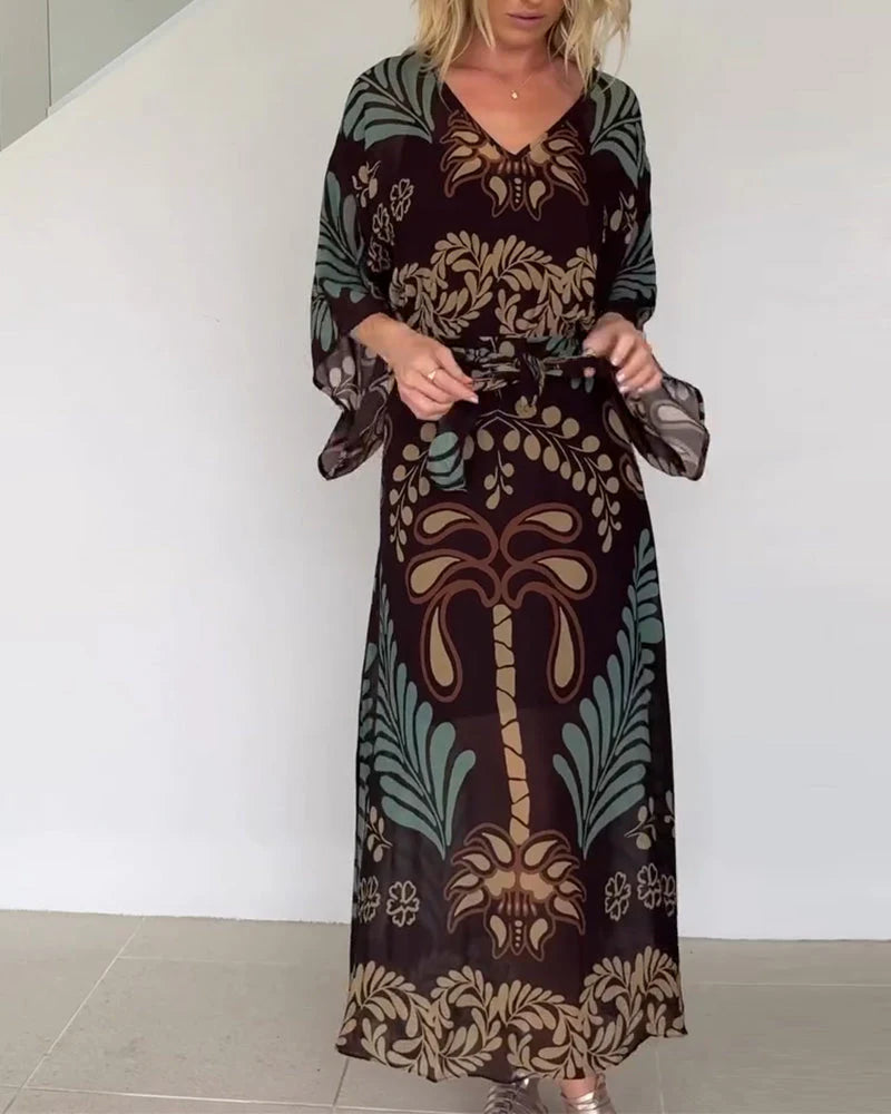 Breathable Cotton Blend Maxi Dress