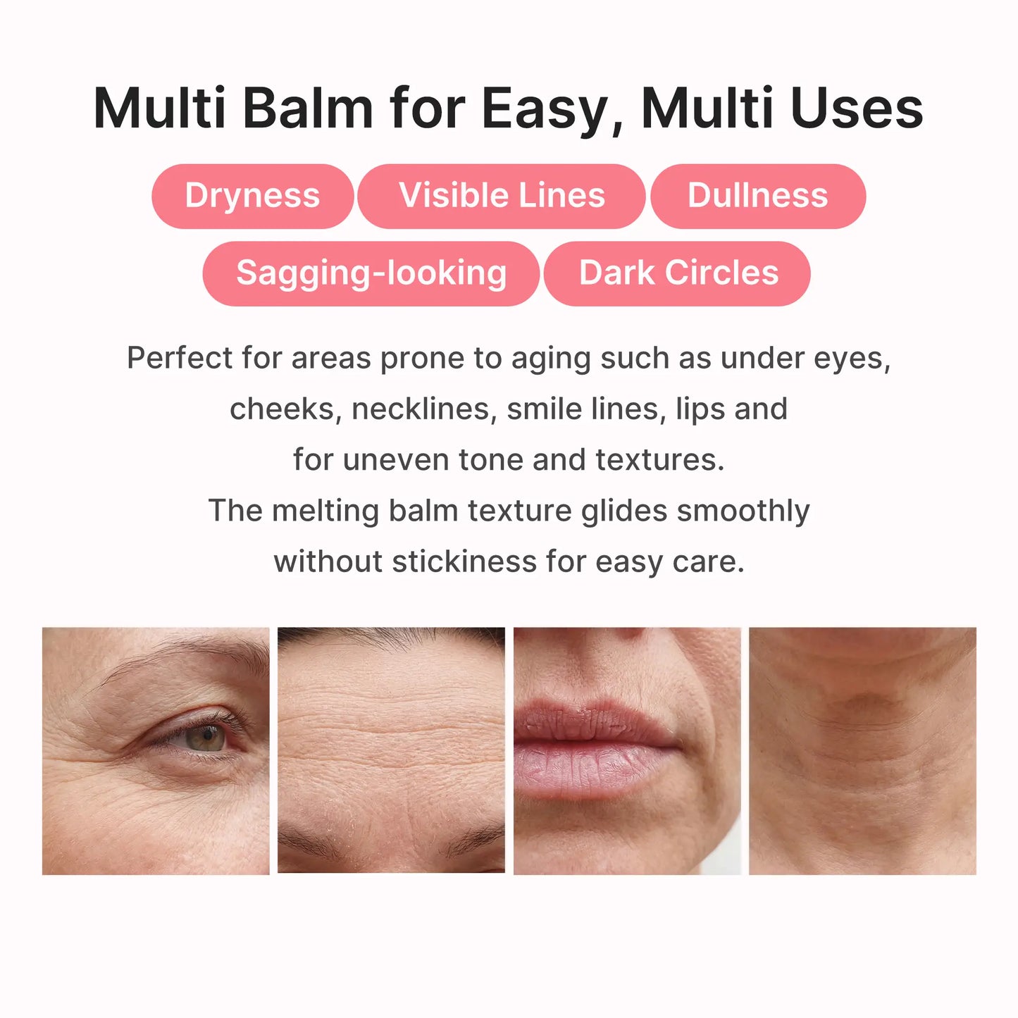 Pink Collagen Multi Balm Stick – Volumizing & Firming Anti-Aging Care for Eyes, Lips, Neck & Fine Lines
