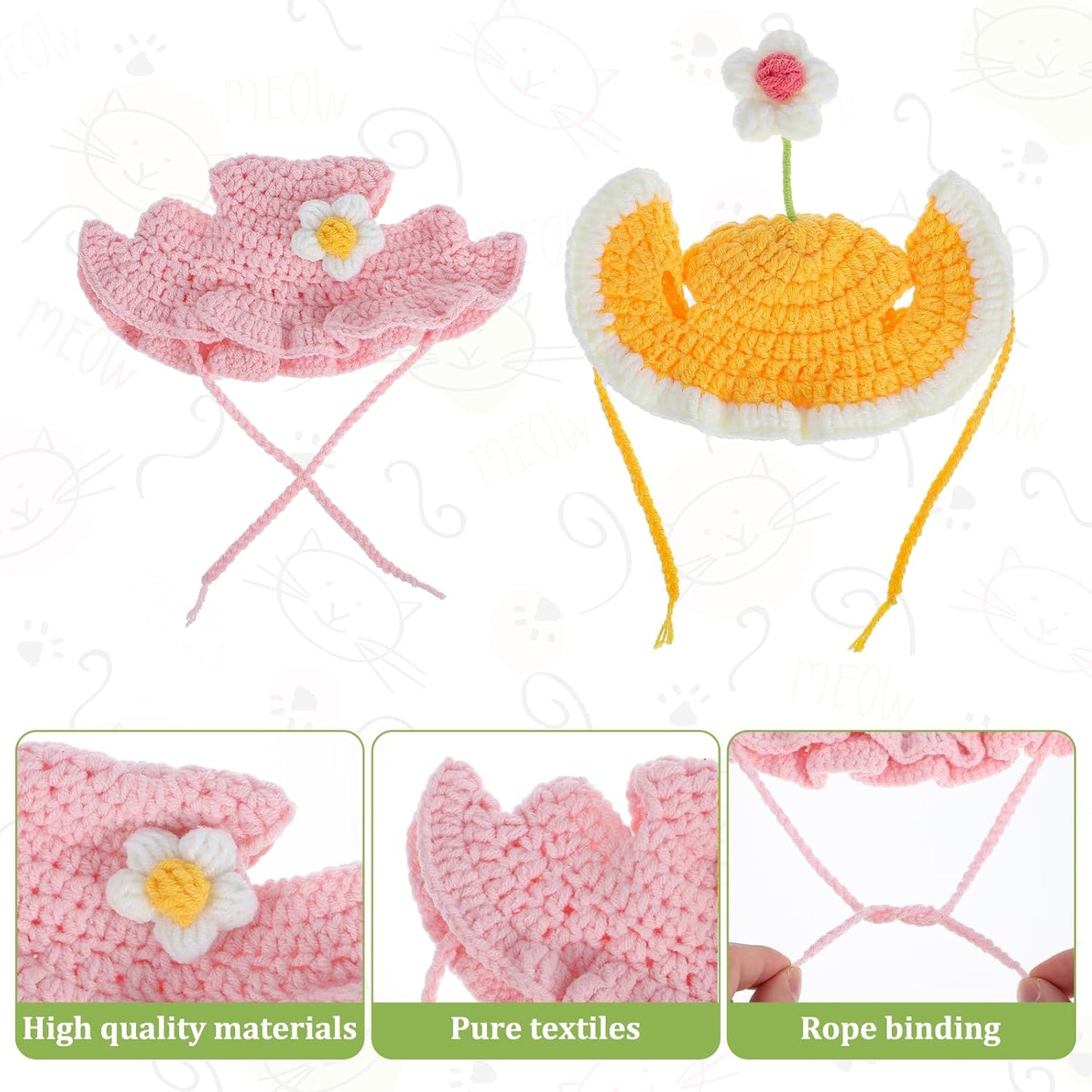 Cute Flower Cat Hat