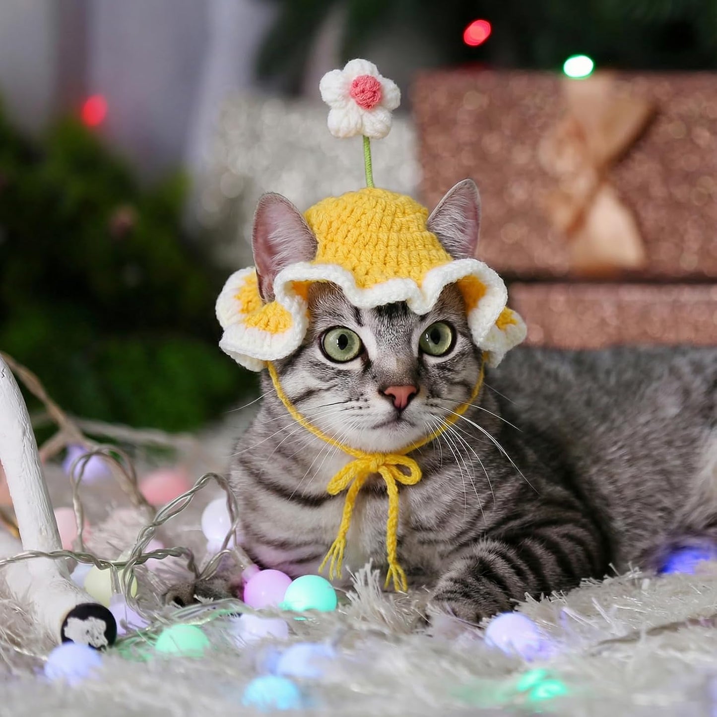 Cute Flower Cat Hat
