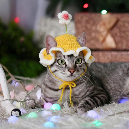 Cute Flower Cat Hat
