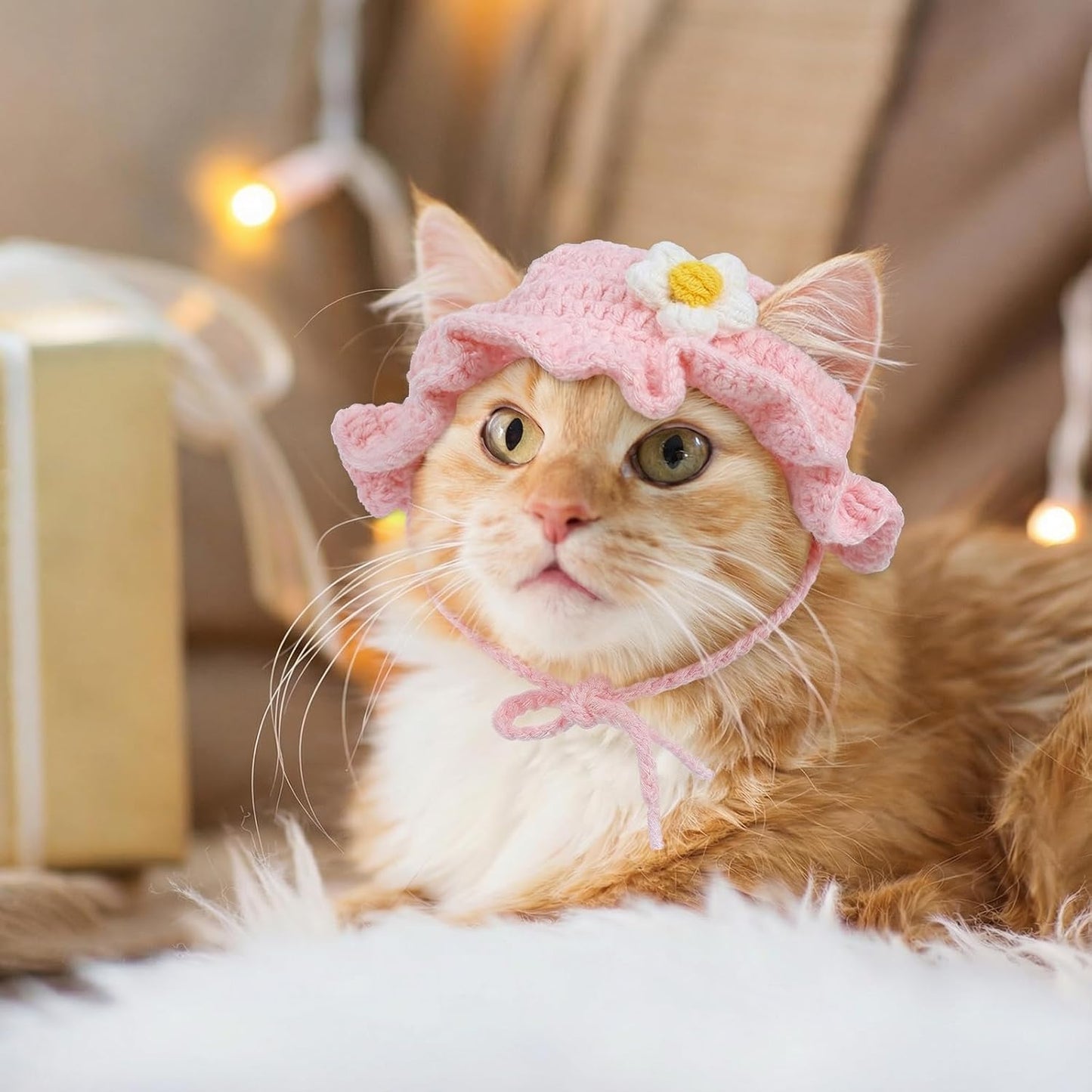 Cute Flower Cat Hat