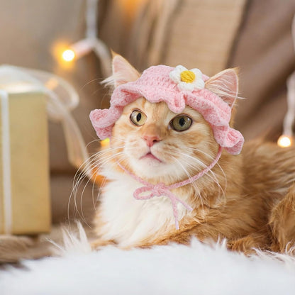 Cute Flower Cat Hat