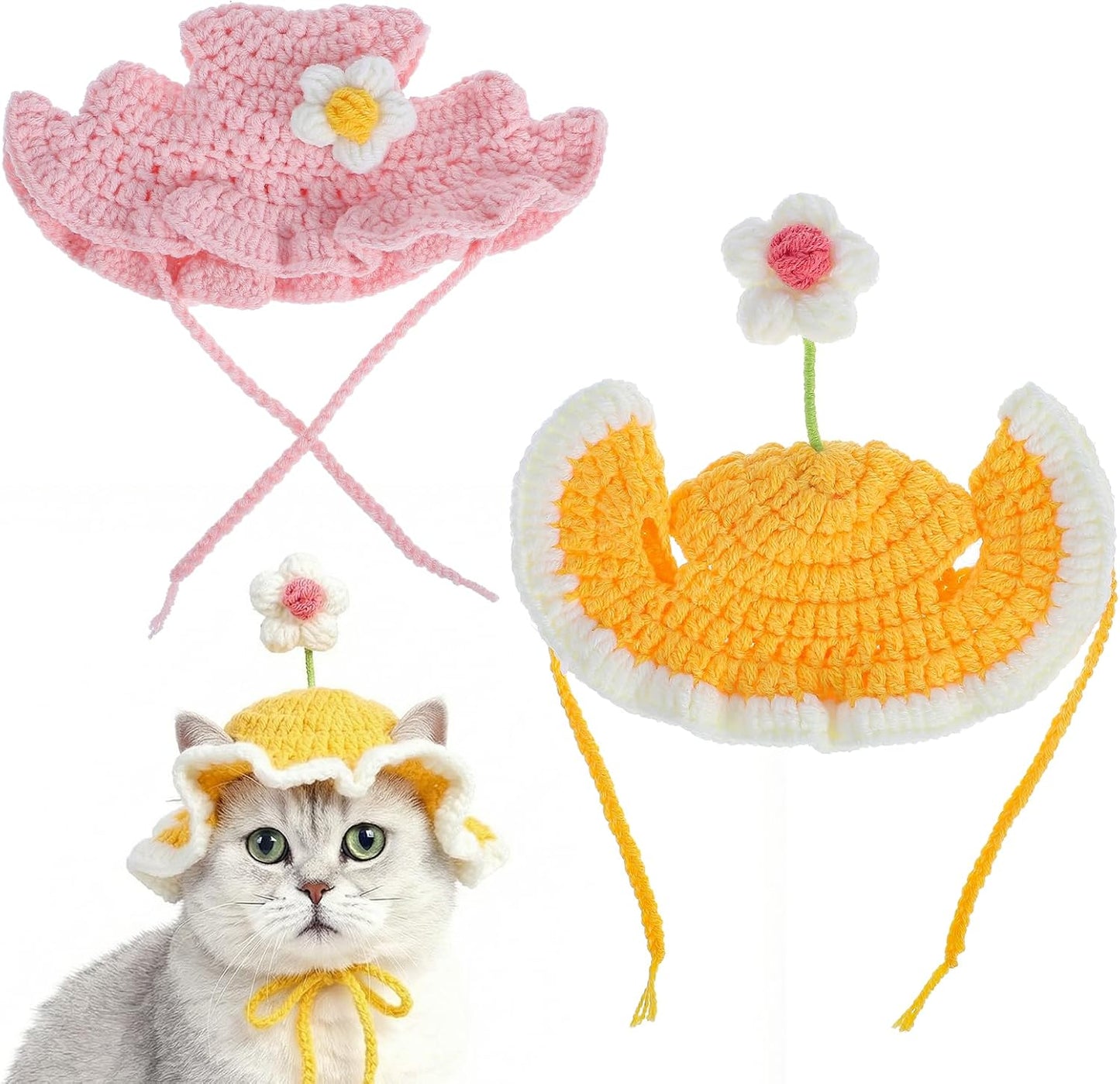 Cute Flower Cat Hat