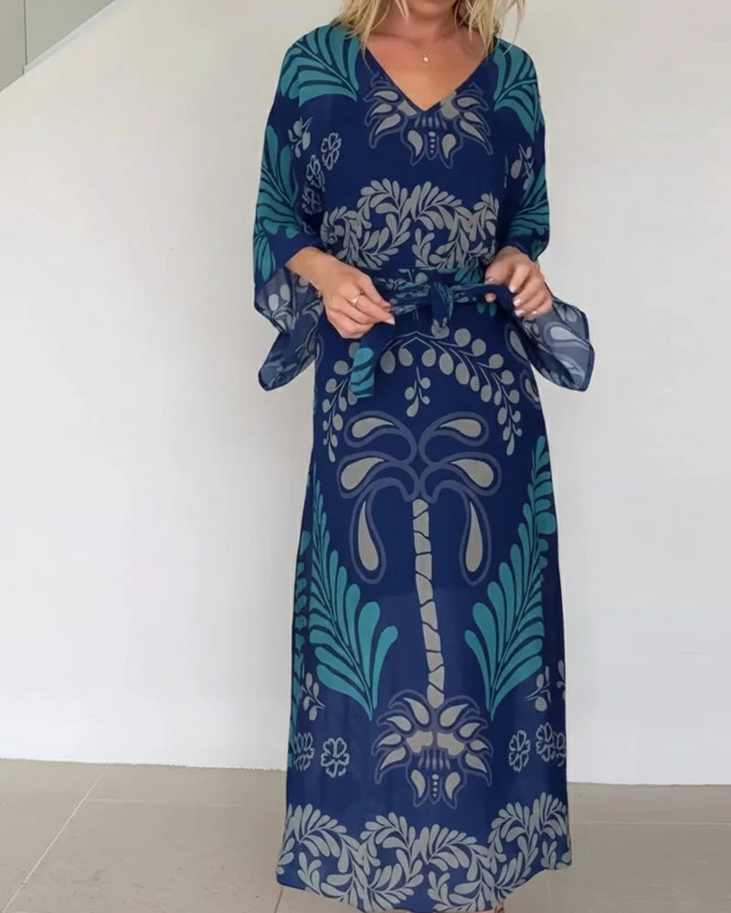 Breathable Cotton Blend Maxi Dress