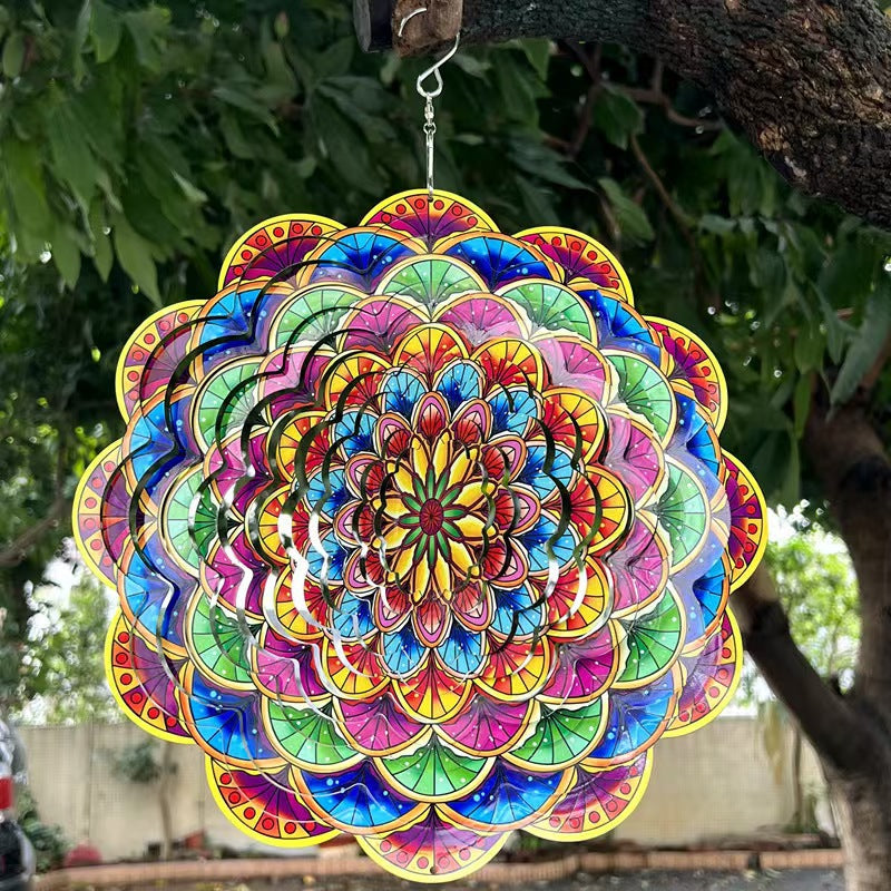 🔥🌿 Hot Selling! 3D Mandala Wind Spinner – Beautiful Stainless Steel Bird Decor for Garden & Patio ✨