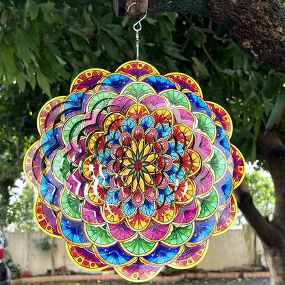 🔥🌿 Hot Selling! 3D Mandala Wind Spinner – Beautiful Stainless Steel Bird Decor for Garden & Patio ✨