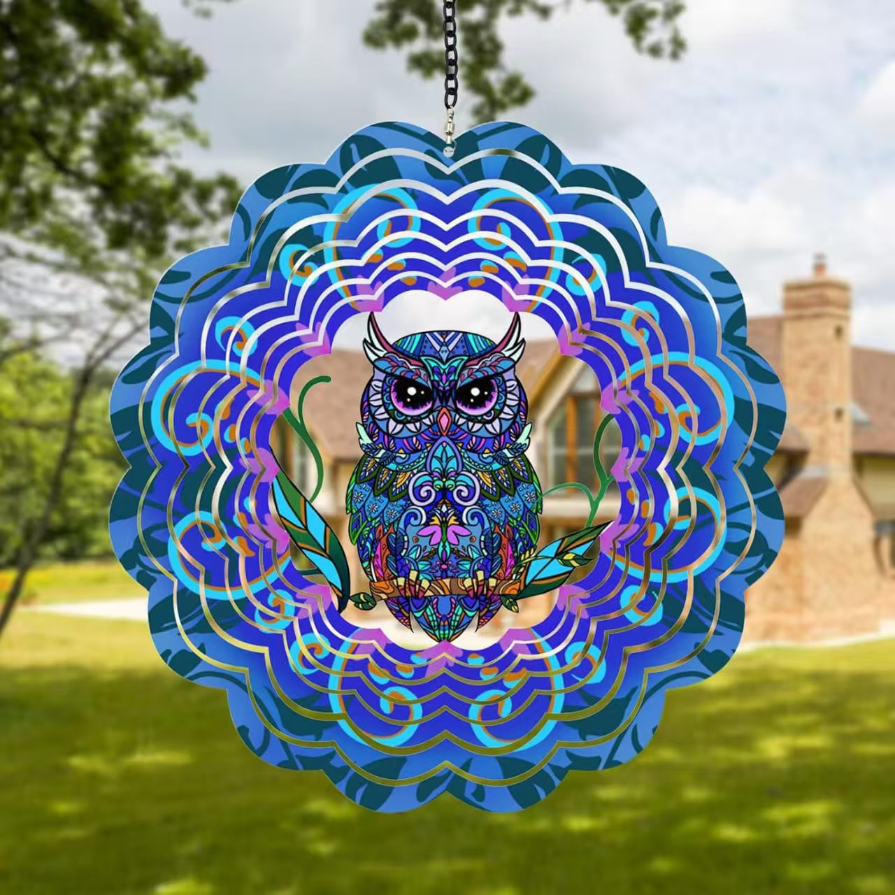 🔥🌿 Hot Selling! 3D Mandala Wind Spinner – Beautiful Stainless Steel Bird Decor for Garden & Patio ✨