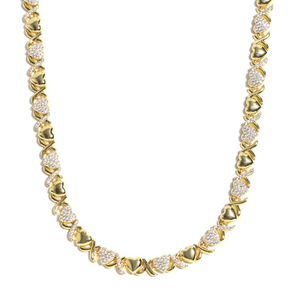 Gold  Diamond Gemstone Necklace
