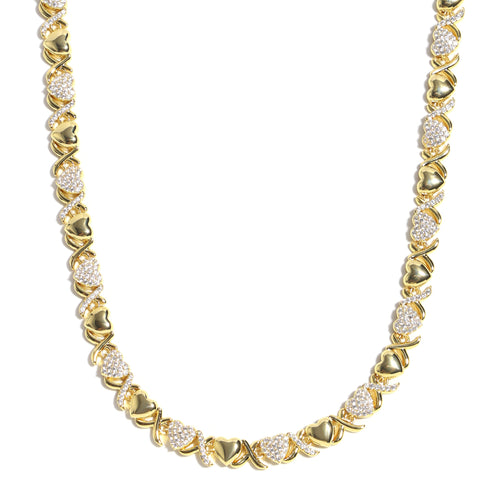 Gold  Diamond Gemstone Necklace