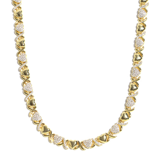Gold  Diamond Gemstone Necklace