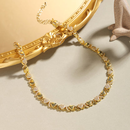 Gold  Diamond Gemstone Necklace