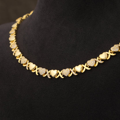 Gold  Diamond Gemstone Necklace