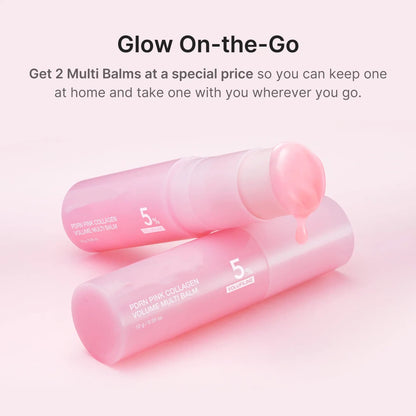 Pink Collagen Multi Balm Stick – Volumizing & Firming Anti-Aging Care for Eyes, Lips, Neck & Fine Lines