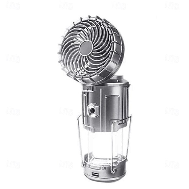 Solar Camping Light with Fan Portable and Stretchable Electric Fan Emergency Light Outdoor Lighting Mobile Phone Rechargeable LED Tent Light