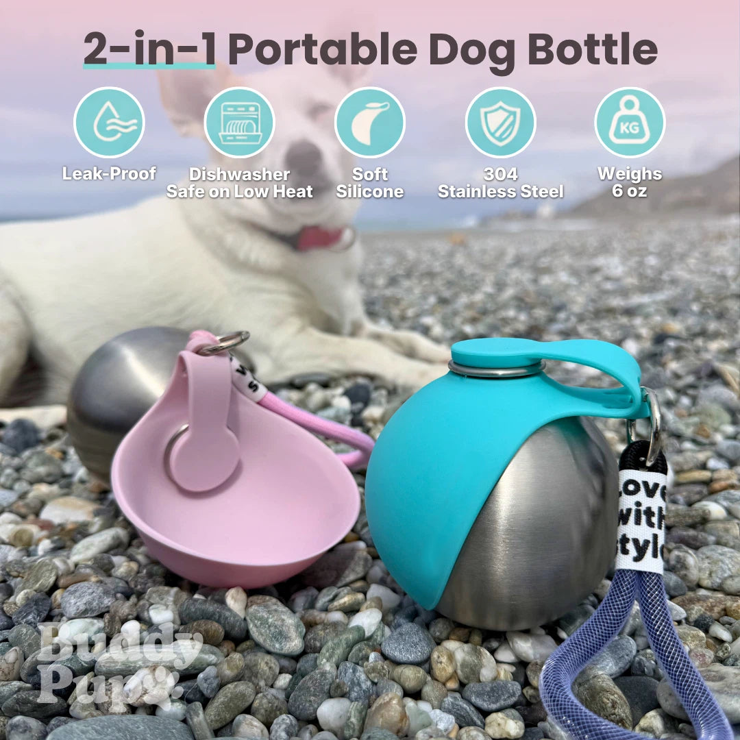 Dog Water Bottle with Bowl