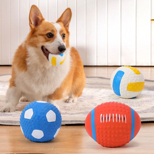 Interactive Latex Squeaky Sports Ball for Dogs