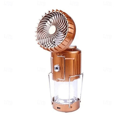 Solar Camping Light with Fan Portable and Stretchable Electric Fan Emergency Light Outdoor Lighting Mobile Phone Rechargeable LED Tent Light