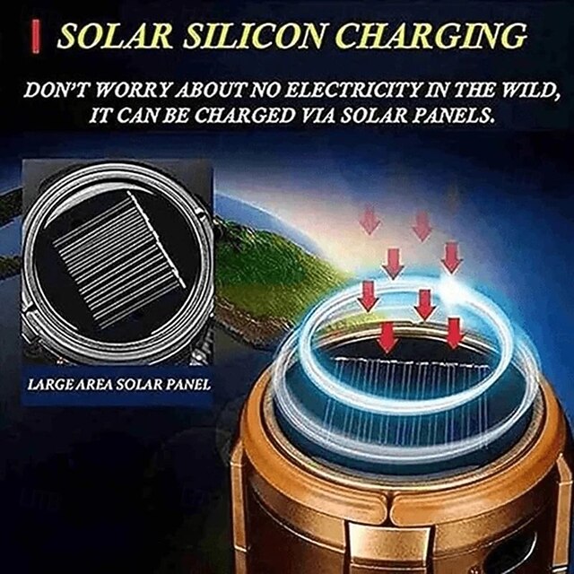 Solar Camping Light with Fan Portable and Stretchable Electric Fan Emergency Light Outdoor Lighting Mobile Phone Rechargeable LED Tent Light